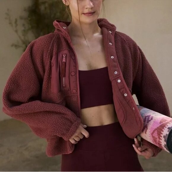 NWT$178 FP Movement X Hatch Hit The Slope Fleece Maternity Jacket Dark Red LARGE - Picture 6 of 9